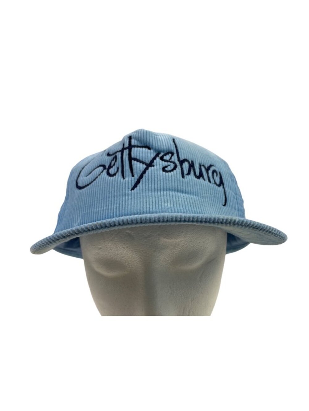 Vintage Gettysburg Light Blue Snapback Hat Corduroy Cap Hat Sam Jung - Picture 2 of 10